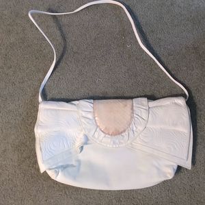 Vintage leather white purse